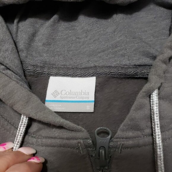 Columbia Sweatshirt Mens Small Gray Full Zip Hooded Pockets Outdoors - Picture 4 of 6